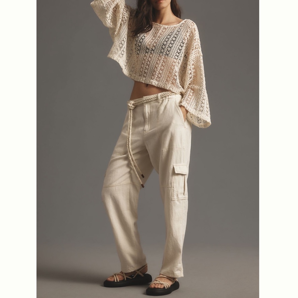 Anthropologie Pilcro NWT SZ LP linen cargo pants